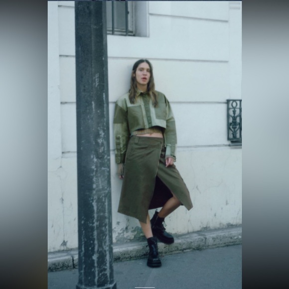 ZIPPERED ASYMMETRICAL SKIRT - Picture 6 of 10